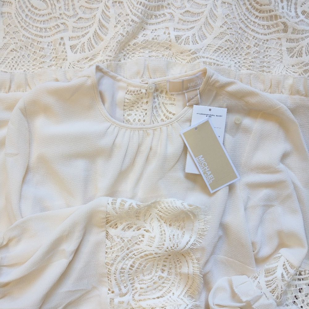 🍒NWT🍒 MICHAEL KORS SHIFT LACE TRIM DRESS - Picture 8 of 8